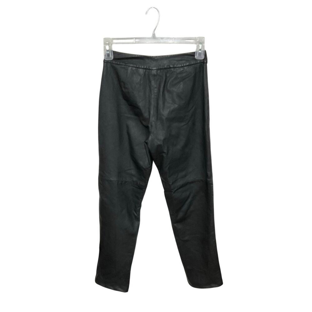 VTG Liz Claiborne Black Leather Riding Pants Size 6 Small Straight Leg - Picture 2 of 6